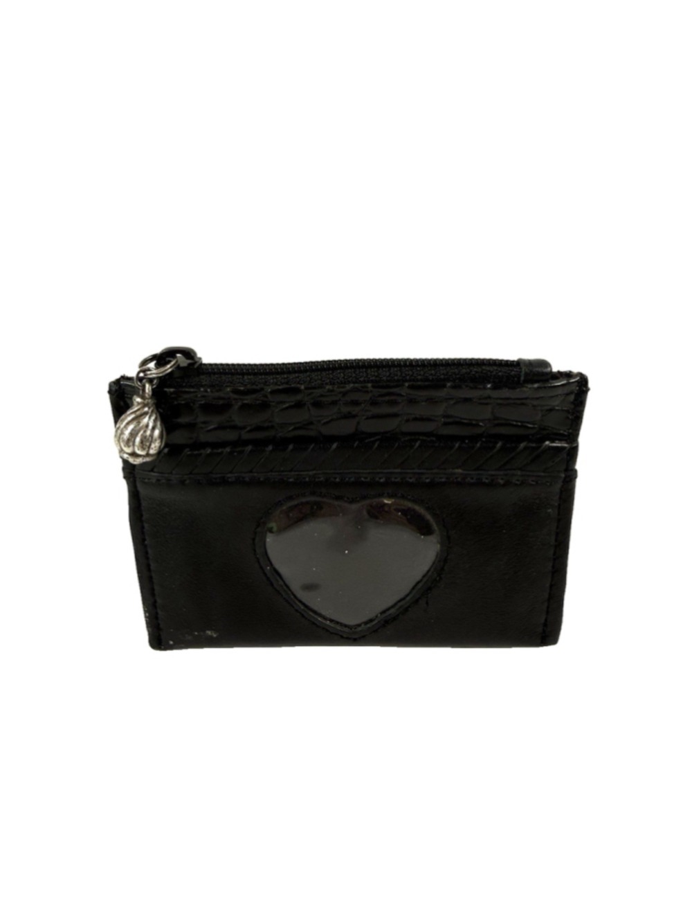 BRIGHTON Sheffield Black Italian Leather coin purse Pouch Bag Id Holder Cards
